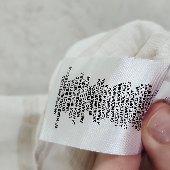 Ellen Tracy Ladies Size Medium Linen Sleeveless Striped Button-Up Top Casual - Picture 9 of 9